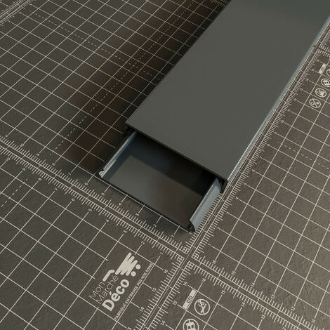 Mon Marché Déco – Goulotte cache-câbles TV adhésive carrée PVC – Longueur 1,20 m – Couleur anthracite – Fixation facile avec colle mastic