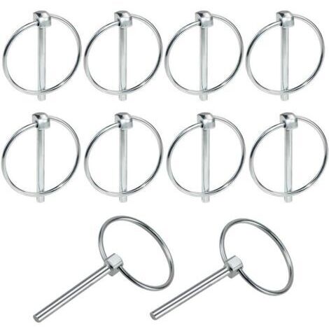 Goupille Clip 10 PCS Goupilles clips agricoles 4,5mm Remorque Broches Assortiment Kit pour Voiture Fermeture Remorque Tracteur Tondeuse Ferme