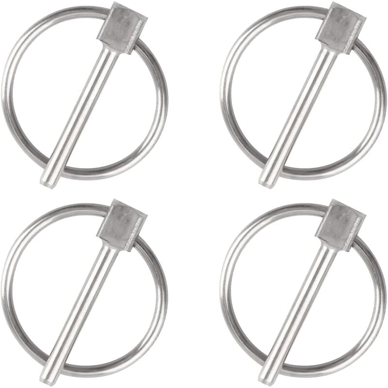 Goupille de sécurité, 4PCS Dia 3mm en acier inoxydable Goupille de sécurité ronde Goupille de verrouillage de remorque Goupille de fixation de Lynch