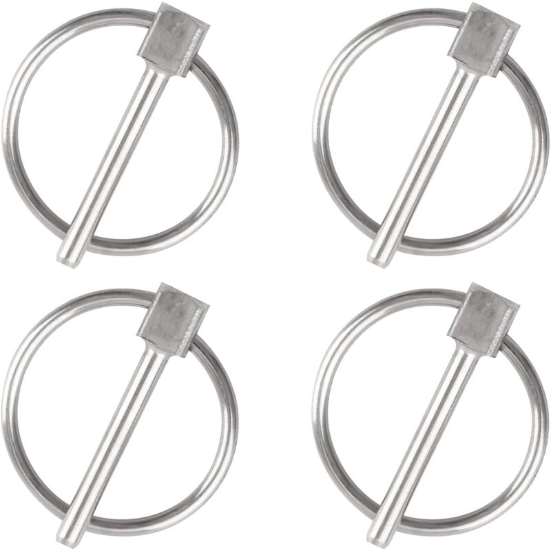 Goupille de sécurité, 4PCS Dia 3mm en acier inoxydable Goupille de sécurité ronde Goupille de verrouillage de remorque Goupille de fixation de Lynch