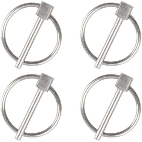 Goupille de sécurité, 4PCS Dia 3mm en acier inoxydable Goupille de sécurité ronde Goupille de verrouillage de remorque Goupille de fixation de Lynch pour piste, ferme, pelouse