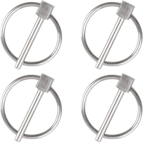 Goupille de sécurité, 4PCS Dia 3mm en acier inoxydable Goupille de sécurité ronde Goupille de verrouillage de remorque Goupille de fixation de Lynch pour piste, ferme, pelouse