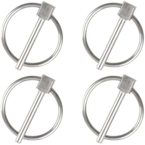 Goupille de sécurité, 4PCS Dia 3mm en acier inoxydable Goupille de sécurité ronde Goupille de verrouillage de remorque Goupille de fixation de Lynch pour piste, ferme, pelouse