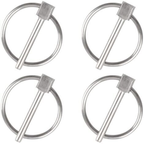 Goupille de sécurité, 4PCS Dia 3mm en acier inoxydable Goupille de sécurité ronde Goupille de verrouillage de remorque Goupille de fixation de Lynch pour piste, ferme, pelouse