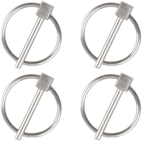 Goupille de sécurité, 4PCS Dia 3mm en acier inoxydable Goupille de sécurité ronde Goupille de verrouillage de remorque Goupille de fixation de Lynch pour piste, ferme, pelouse