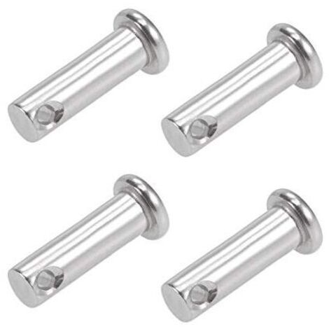 Goupille de verrouillage à trou unique de 8 mm x 25 mm, tête plate, en acier inoxydable 304 (lot de 4)