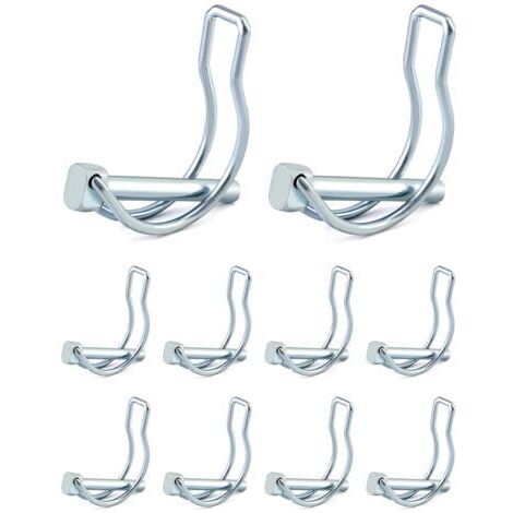 Goupille de verrouillage en forme D – Acier au carbone galvanisé – Lot de 10 pièces – Dimensions 6 x 45 mm pour attelage remorques