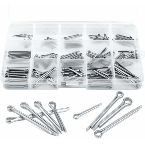 Goupille Fendue 150 pièces Goupille de Verrouillage en Acier 304 Inoxydable Assortiment pour la Mécanique de Petits Réparation 15 Tailles Différentes