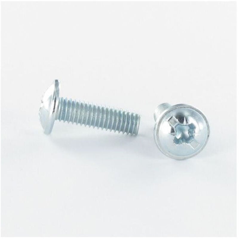 Vis Poelier tête ronde large Tête ronde large Pozi et fendu M6X45 Acier zingué-200 pièces