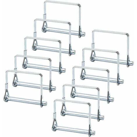 Goupille Verrouillage Carrée, 10 Pièces Goupille Verrouillage L'arbre, Goupille Verrouillage 1/4", Goupille D'attelage, pour Remorquage de Remorque de Jardin Pelouse de Ferme (Argent)