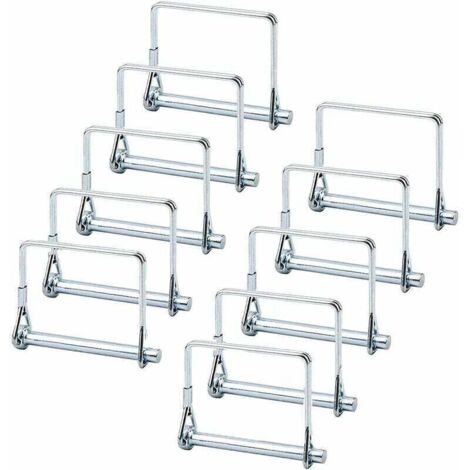 Goupille Verrouillage Carrée, 10 Pièces Goupille Verrouillage L'arbre, Goupille Verrouillage 1/4", Goupille D'attelage, pour Remorquage de Remorque de Jardin Pelouse de Ferme (Argent)