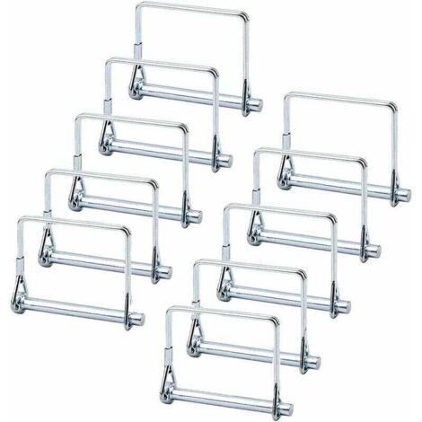 Goupille Verrouillage Carrée, 10 Pièces Goupille Verrouillage L'arbre, Goupille Verrouillage 1/4", Goupille D'attelage, pour Remorquage de Remorque de Jardin Pelouse de Ferme (Argent)
