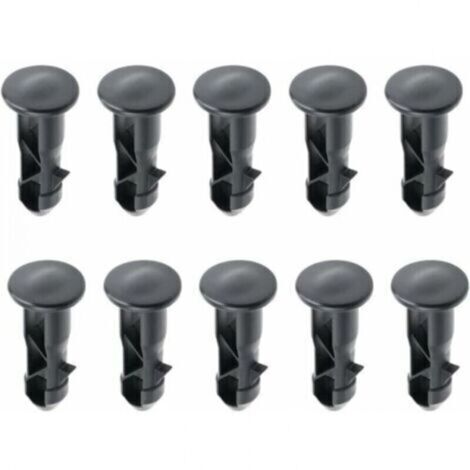 Goupilles de Charnière En Plastique Noir (65x18mm) - Lot de 10 Broches Pour Couvercles de Poubelles à Roulettes 240L Domestiques/Commerciales