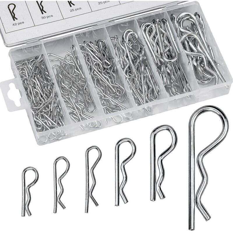 Goupilles de retenue de goupilles fendues, Kit d'assortiment de goupilles fendues de retenue de Clips R pour la réparation automobile 150 pièces