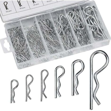 Goupilles de retenue de goupilles fendues, Kit d'assortiment de goupilles fendues de retenue de Clips R pour la réparation automobile 150 pièces