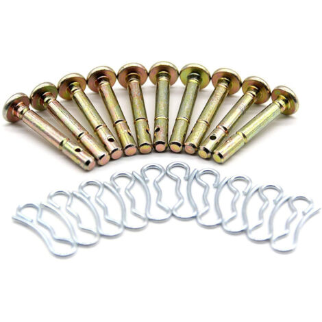 Goupilles de sécurité et goupilles fendues compatibles avec le jeu de goupilles de sécurité/gouppettes pour tondeuse à gazon 938-04124A 738-04124, galvanisées, antirouille, protection de la transmissi