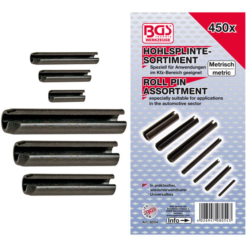 Goupilles elastiques mecanindus assortiment bgs tecnic 450 goupilles