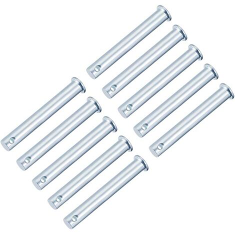 Goupilles trou unique 10mmx80mm Acier zingué tête plate 10 Pcs