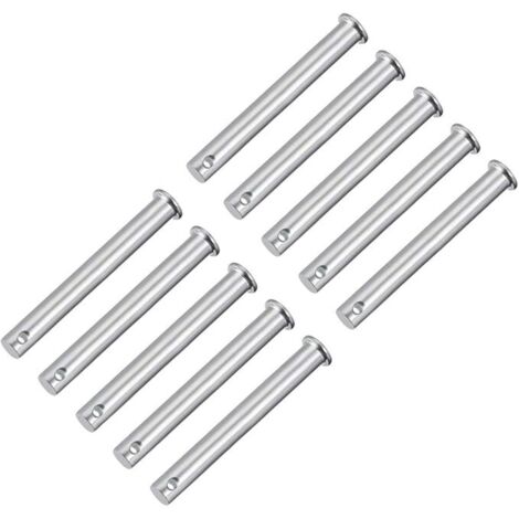 Goupilles trou unique 10mmx90mm Acier zingué tête plate 10 Pcs