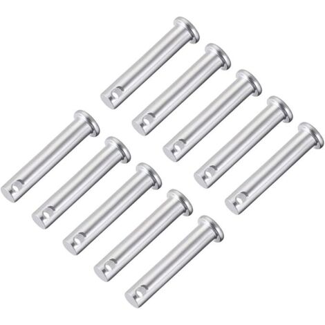 Goupilles trou unique 8mmx40mm Acier zingué tête plate 10 Pcs