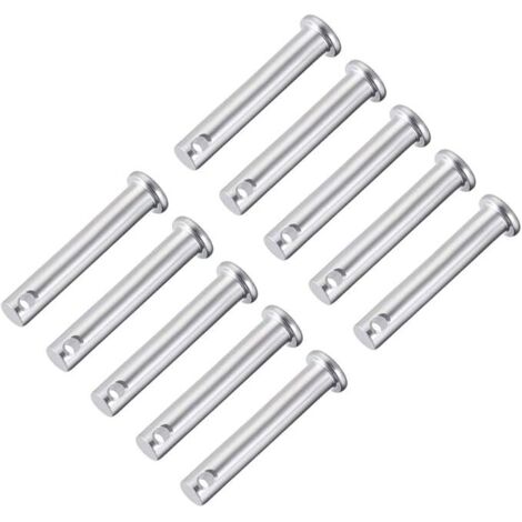 Goupilles trou unique 8mmx45mm Acier zingué tête plate 10 Pcs