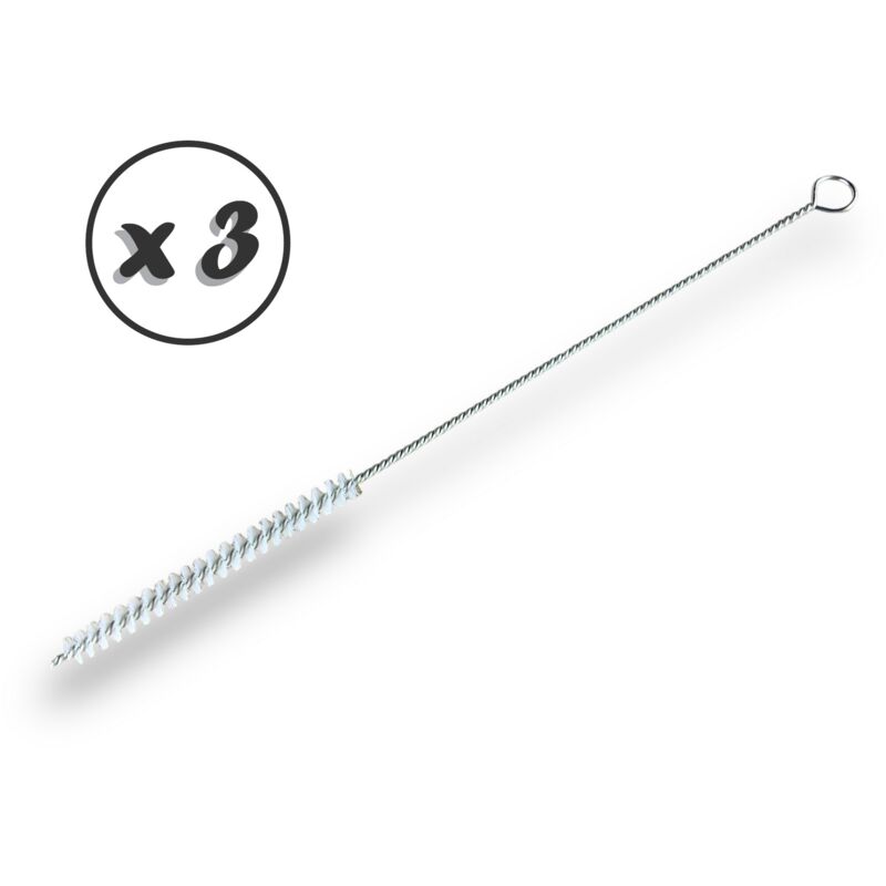 Goupillon NYLON multifonction Diamètre 7 mm Garnissage 80 mm Manche Torsadé 250 mm - Quantité x 3 - Ø 7 mm - NYLON