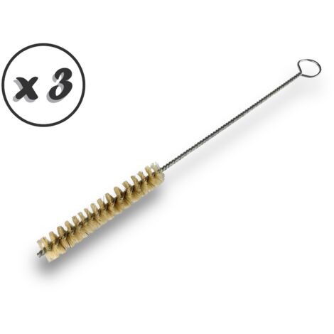 Goupillon SOIE multifonction Diamètre 14 mm Garnissage 120 mm Manche Torsadé 250 mm - Quantité x 3 - Ø 14 mm - SOIE