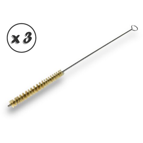 Goupillon SOIE multifonction  Différents diamètres  Garnissage 100 mm  Manche Torsadé 340 mm - Quantité x 3 - Ø 12 mm - SOIE