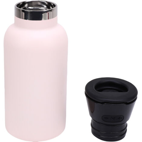 Gourde Bluetooth Rechargeable Magnétique Gourde Sport Stainless Steel IP65 Résistante à l'eau 350ml Rose Gourde Sport Bluetooth 304 Stainless Steel Gourde avec Base Magnétique 800mAh Type-C