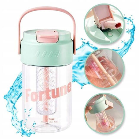 Gourde ECARLA avec panier et paille 600 ml Fortune BD22
