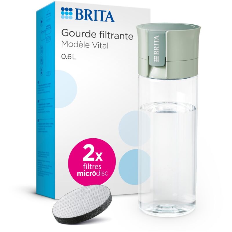 Gourde filtrante 0.6l vert + 2 microdiscs inclus Brita 1052260