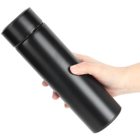 Gourde isotherme en acier inoxydable 500ml, design moderne et sobre, idéale pour la maison ou le bureau - Noir mat