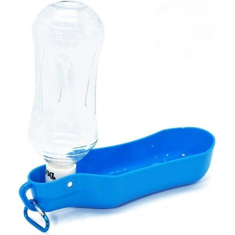 Gourde pliable pour animaux de compagnie - Abreuvoir portable de 500 ml pour chien, en plastique avec orifice de sortie, couleur bleue