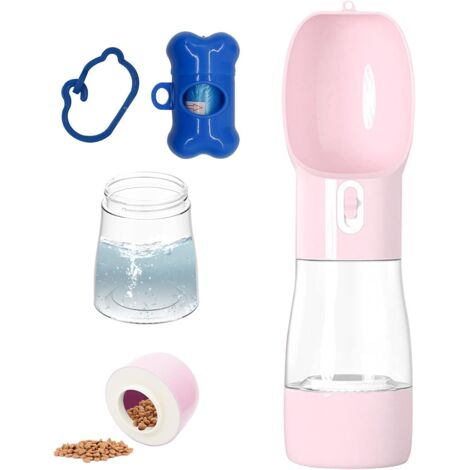 Gourde portable pour chien (rose)-Fei Yu