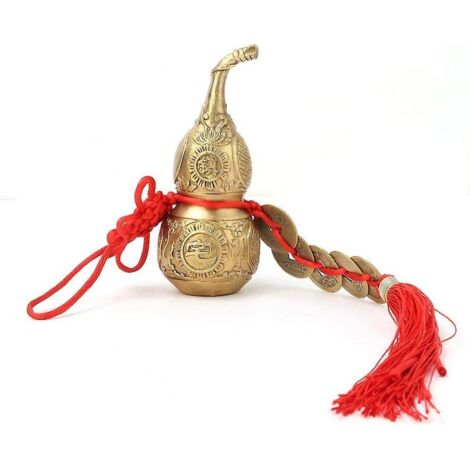 Gourde porte-bonheur Feng Shui en laiton, idéale comme cadeau de pendaison de crémaillère ou pour la décoration intérieure.
