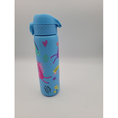 Gourde pour enfant - Motif Licorne et Arc-en-ciel - Bleu ciel - Fermeture sécurisée - Voir photos