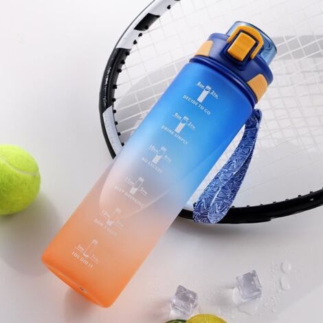 Gourde Sport 1L - Bouteille d\'eau avec Paille - Anti-fuite - Plastique Gourde Reutilisable pour la Gym 3