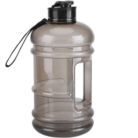 Gourde sport 2,2L grande capacité pour camping, randonnée et salle de sport - Noir