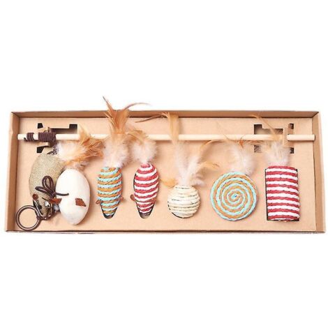 Gourdin pour chat Jouet pour chat Simulation de plumes Gourdin en bois pour souris Gourdin pour chat