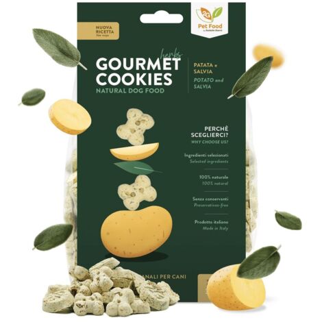 Gourmet Cookies Herbs biscotti artigianali per cani con patata e salvia - formato 350g