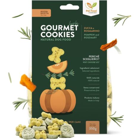 Gourmet Cookies Herbs biscotti artigianali per cani con zucca e rosmarino - formato 350g