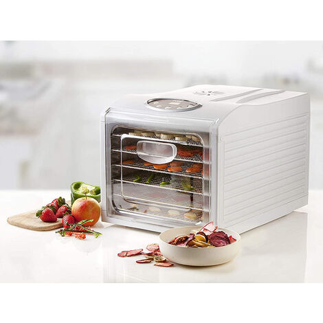 Gourmet Dörrautomat mit Timer Temperaturregler, Rezeptheft, 3 zusätzlichen Trays