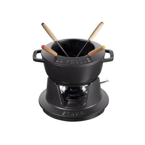 STAUB Gourmet-Fondue-Set 18 cm schwarz aus Gusseisen