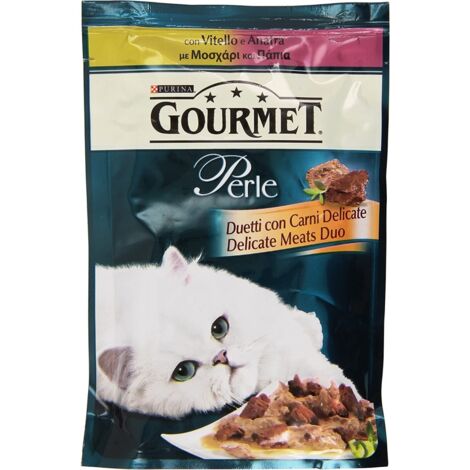 Gourmet Gatto Perle Duetti di Mare 85gr carni delicate Vitello e Anatra