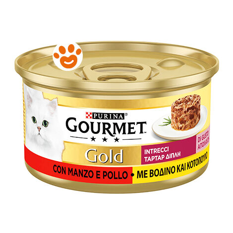 Gourmet Gold Intrecci di Gusto Lattina 85gr Manzo e Pollo