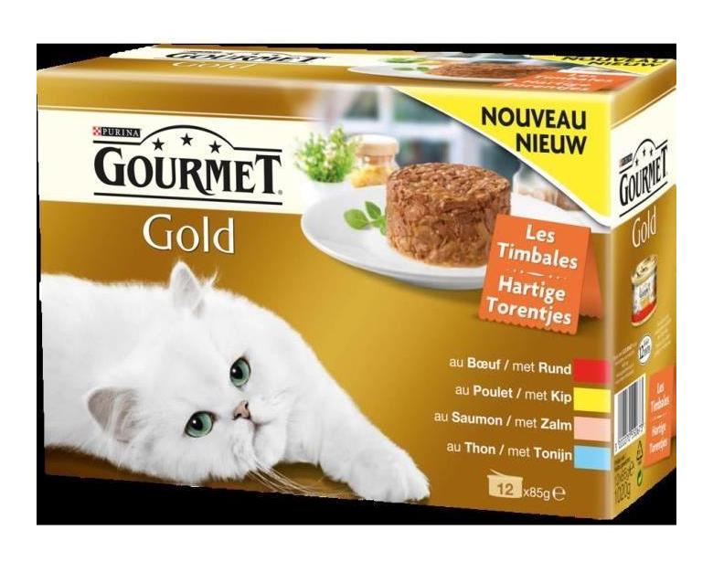 Gourmet Gold Les Timbales Boites Pour Chat Adulte 12 X 85g