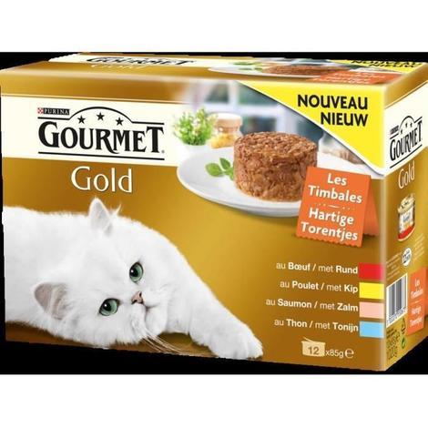Gourmet Gold Les Timbales Boites Pour Chat Adulte 12 X 85g