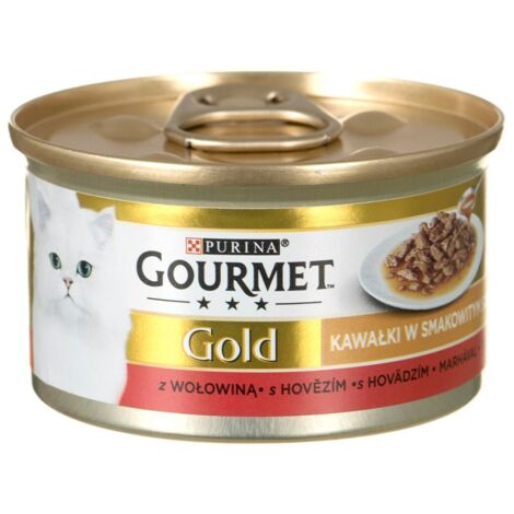 GOURMET GOLD Sauce Delight con manzo - cibo umido per gatti - lattina - 48x85g