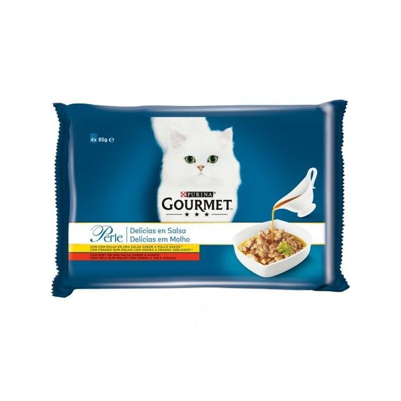 

PERLE Delicias en Salsa Pollo Buey Pack(4x85g) NUEVO - Gourmet