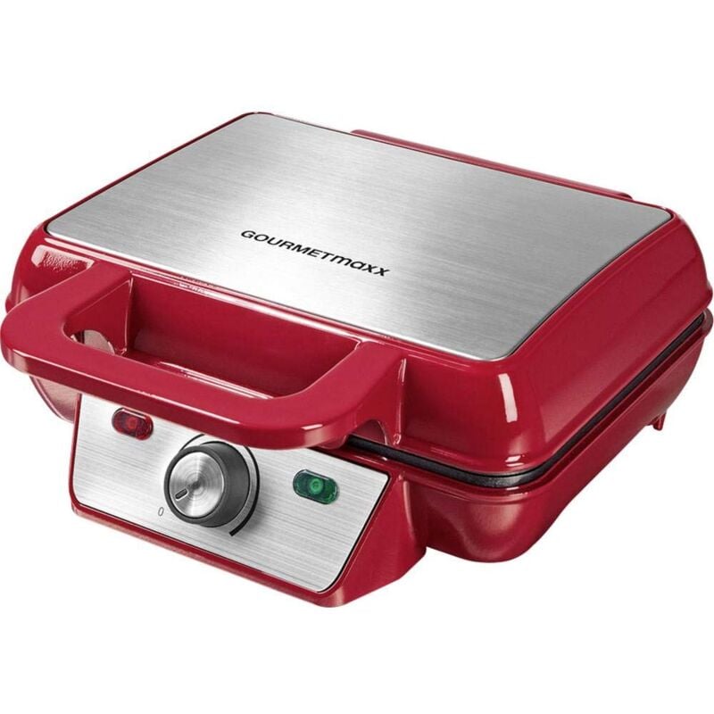 Waffle Iron per 2 cialde belghe Macchina per cialde con rivestimento antiaderente per 2 cialde belghe, facile da pulire [1000 Watt, rosso]